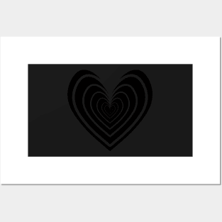 Rosy Heart (Black) Posters and Art